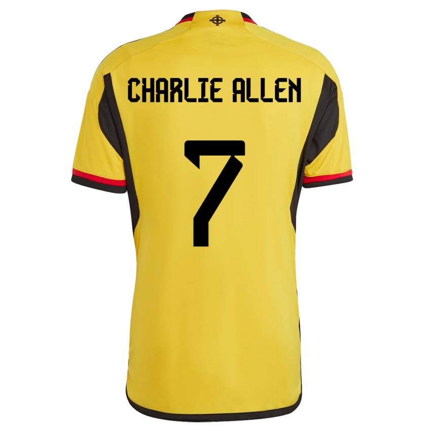 Kinderen Noord-Ierland Charlie Allen #7 Wit Uitshirt Uittenue 24-26 T-Shirt