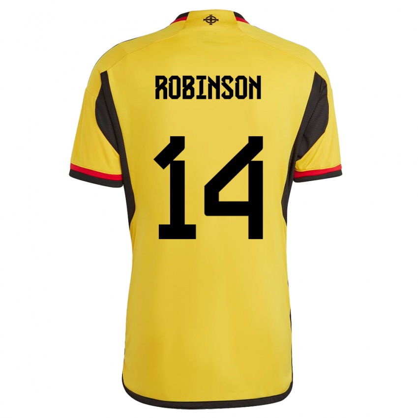 Kinderen Noord-Ierland Darren Robinson #14 Wit Uitshirt Uittenue 24-26 T-Shirt