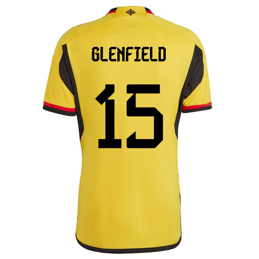 Kinderen Noord-Ierland Sam Glenfield #15 Wit Uitshirt Uittenue 24-26 T-Shirt