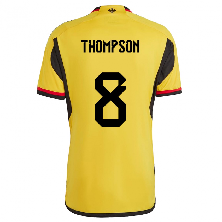 Kinderen Noord-Ierland Joel Thompson #8 Wit Uitshirt Uittenue 24-26 T-Shirt