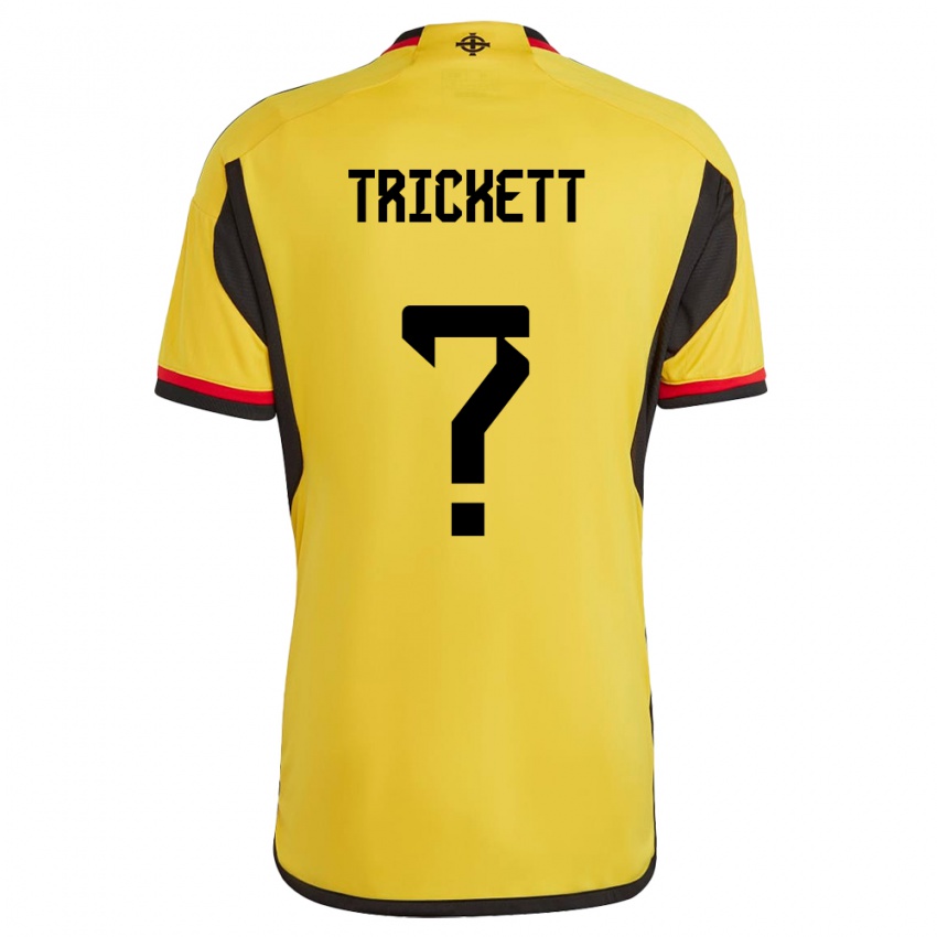 Kinderen Noord-Ierland Lewis Trickett #0 Wit Uitshirt Uittenue 24-26 T-Shirt