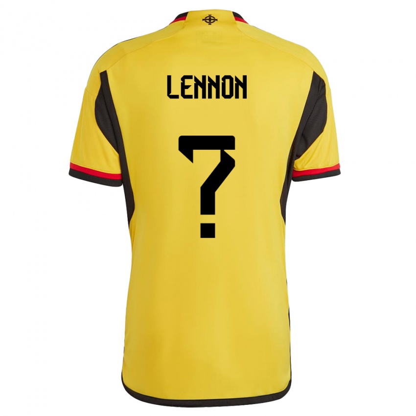 Kinderen Noord-Ierland Gallagher Lennon #0 Wit Uitshirt Uittenue 24-26 T-Shirt