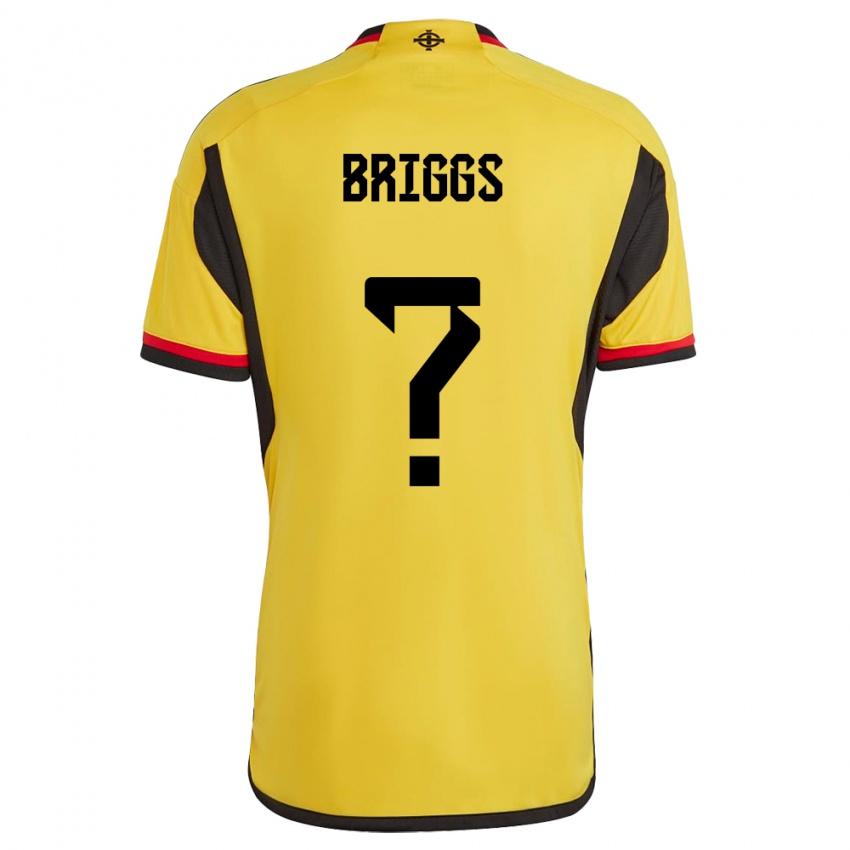 Kinderen Noord-Ierland Josh Briggs #0 Wit Uitshirt Uittenue 24-26 T-Shirt