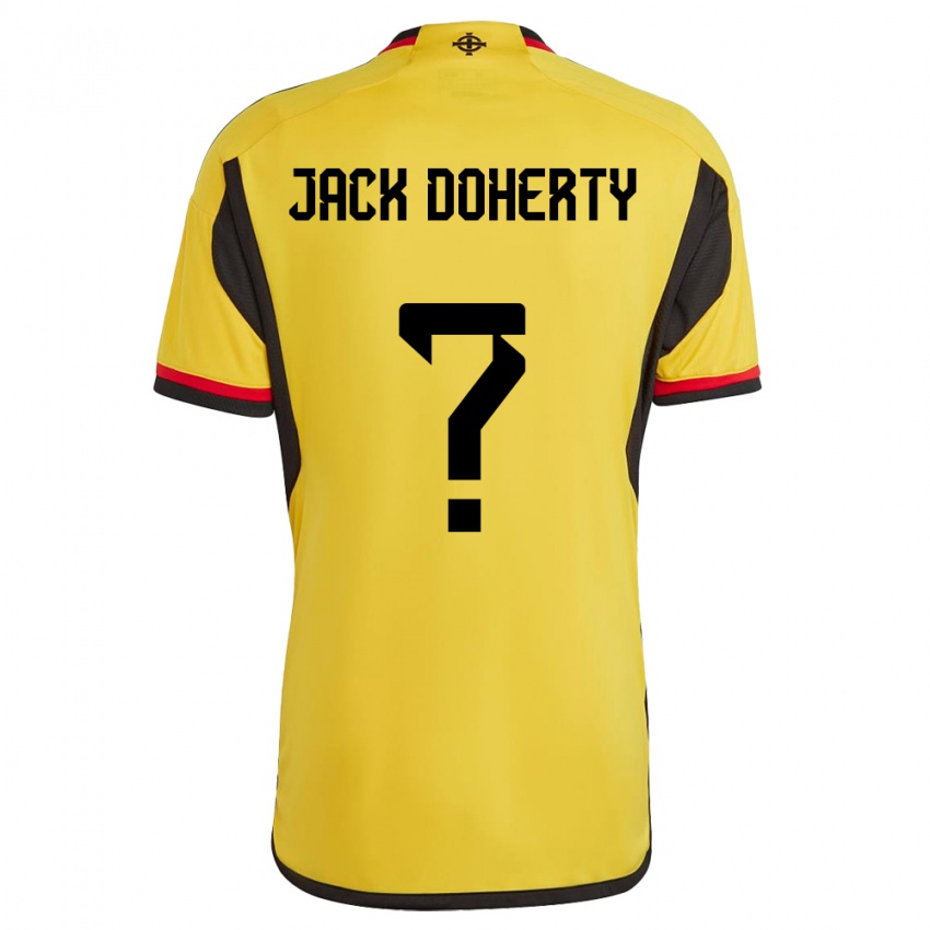 Kinderen Noord-Ierland Jack Doherty #0 Wit Uitshirt Uittenue 24-26 T-Shirt