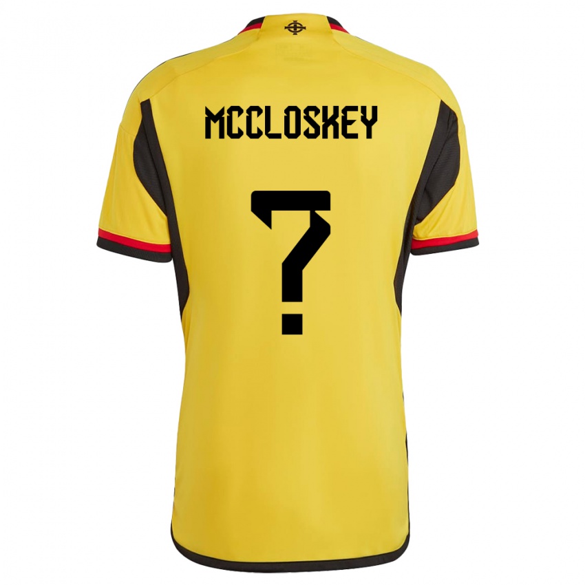 Kinderen Noord-Ierland Darragh Mccloskey #0 Wit Uitshirt Uittenue 24-26 T-Shirt