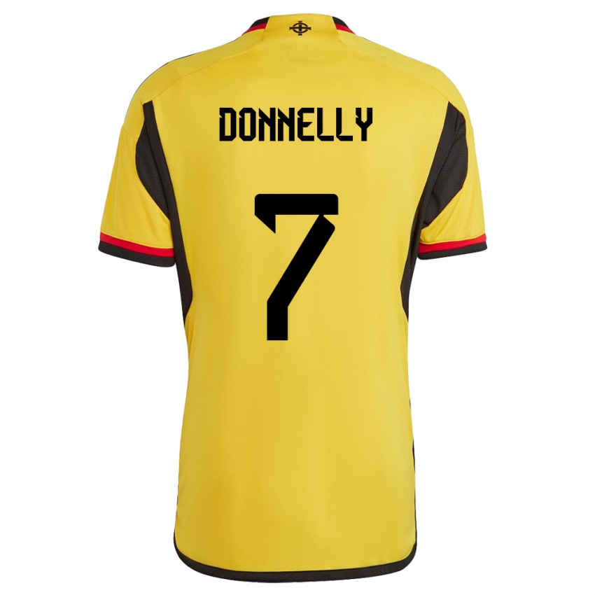 Kinderen Noord-Ierland Caolan Donnelly #7 Wit Uitshirt Uittenue 24-26 T-Shirt