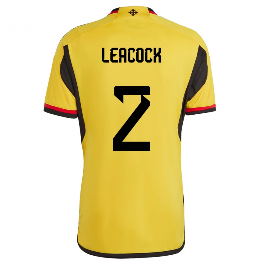 Kinderen Noord-Ierland Callum Leacock #2 Wit Uitshirt Uittenue 24-26 T-Shirt