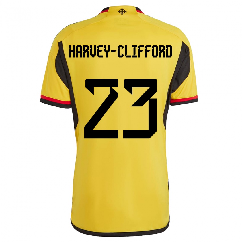 Kinderen Noord-Ierland Maddy Harvey-Clifford #23 Wit Uitshirt Uittenue 24-26 T-Shirt