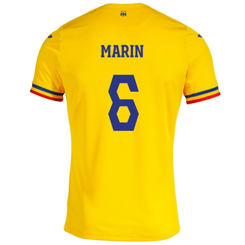 Heren Roemenië Marius Marin #6 Geel Thuisshirt Thuistenue 24-26 T-Shirt