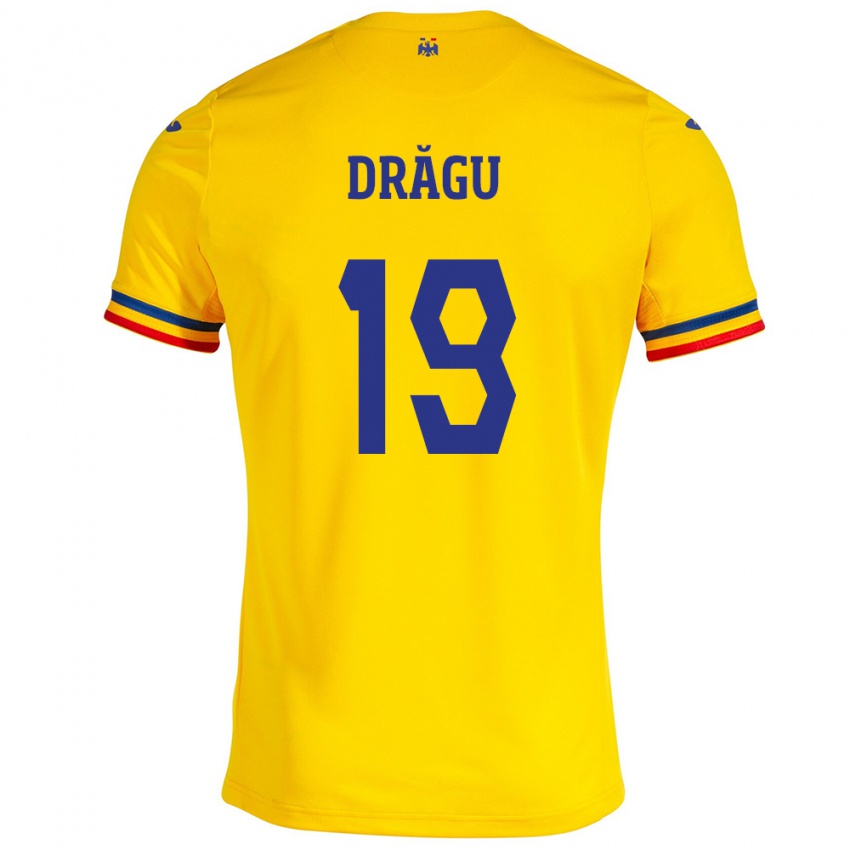 Heren Roemenië Denis Drăguş #19 Geel Thuisshirt Thuistenue 24-26 T-Shirt