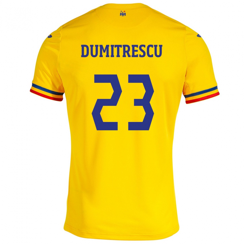 Heren Roemenië Andres Dumitrescu #23 Geel Thuisshirt Thuistenue 24-26 T-Shirt