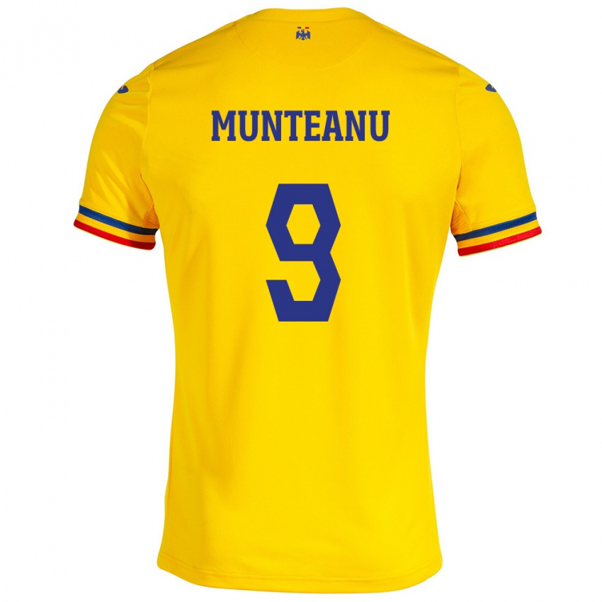 Heren Roemenië Louis Munteanu #9 Geel Thuisshirt Thuistenue 24-26 T-Shirt