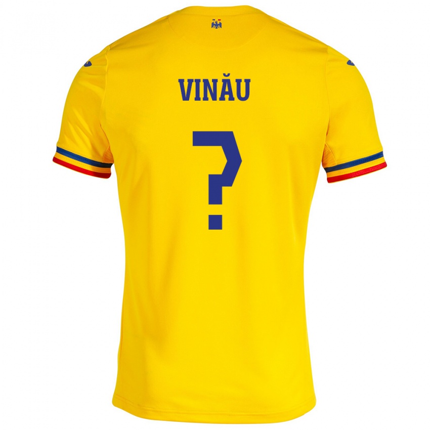 Heren Roemenië Eric Vînău #0 Geel Thuisshirt Thuistenue 24-26 T-Shirt