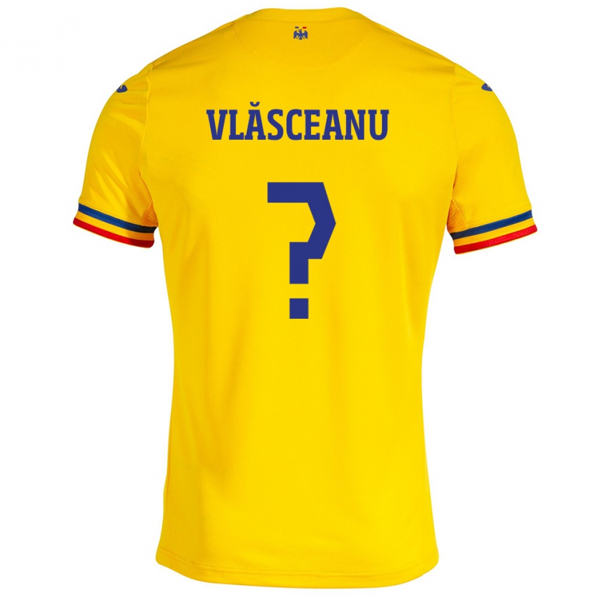 Heren Roemenië Laurențiu Vlăsceanu #0 Geel Thuisshirt Thuistenue 24-26 T-Shirt