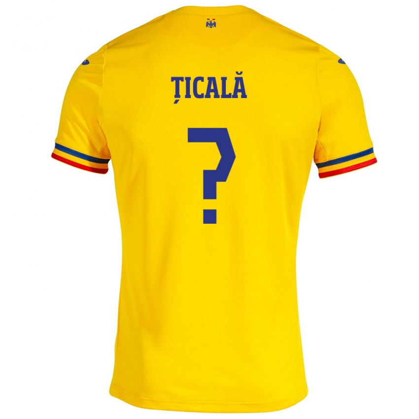 Heren Roemenië Matei Țicală #0 Geel Thuisshirt Thuistenue 24-26 T-Shirt