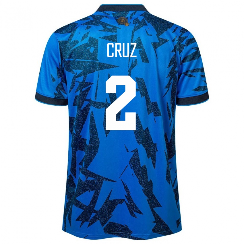 Heren El Salvador Melvin Cruz #2 Blauw Thuisshirt Thuistenue 24-26 T-Shirt