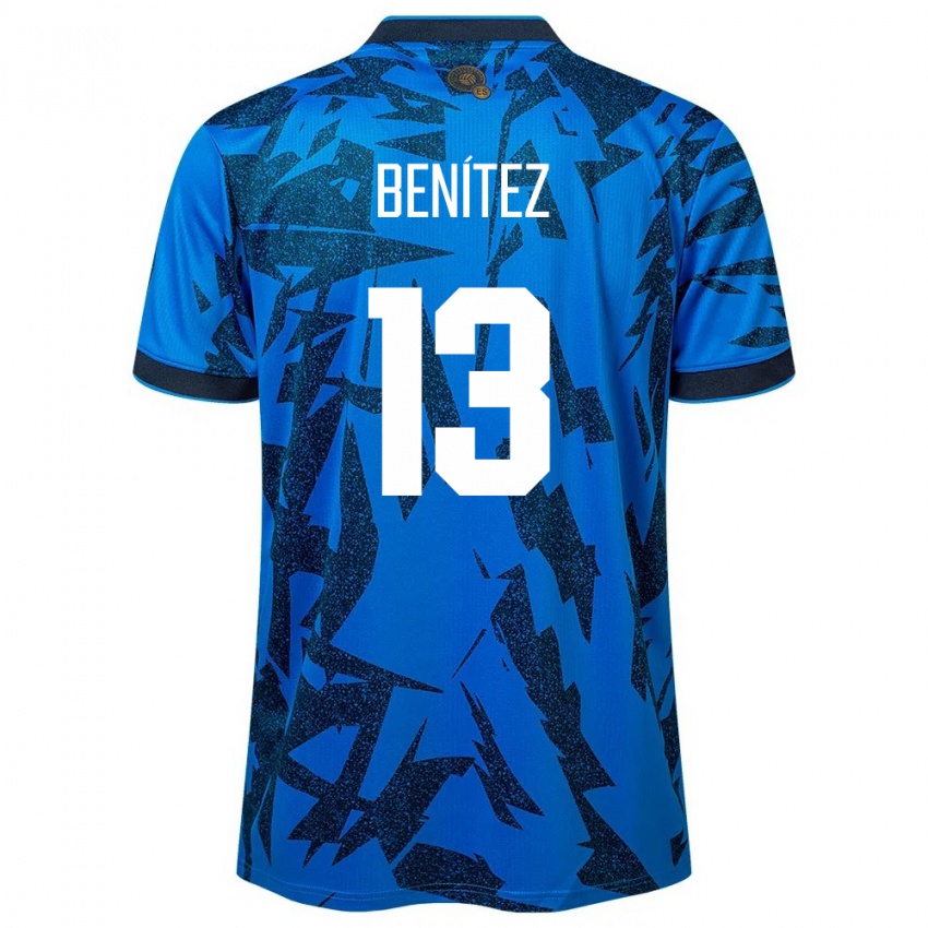 Heren El Salvador Tereso Benítez #13 Blauw Thuisshirt Thuistenue 24-26 T-Shirt