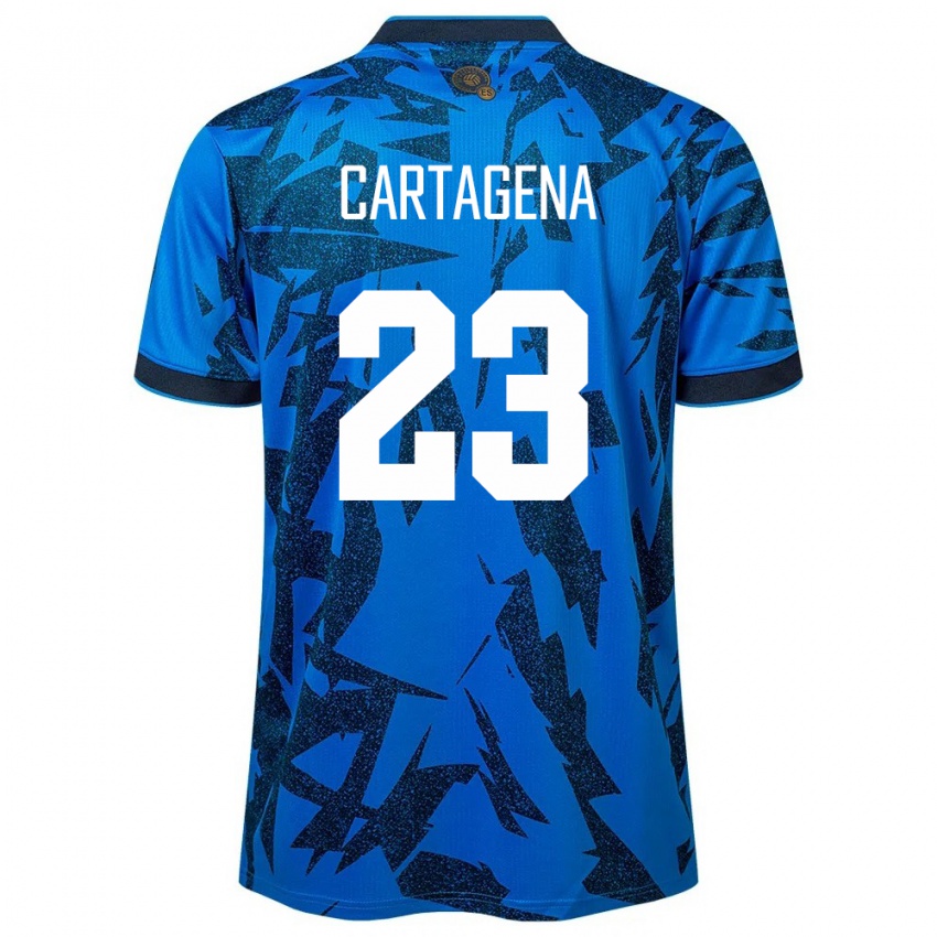 Heren El Salvador Melvin Cartagena #23 Blauw Thuisshirt Thuistenue 24-26 T-Shirt