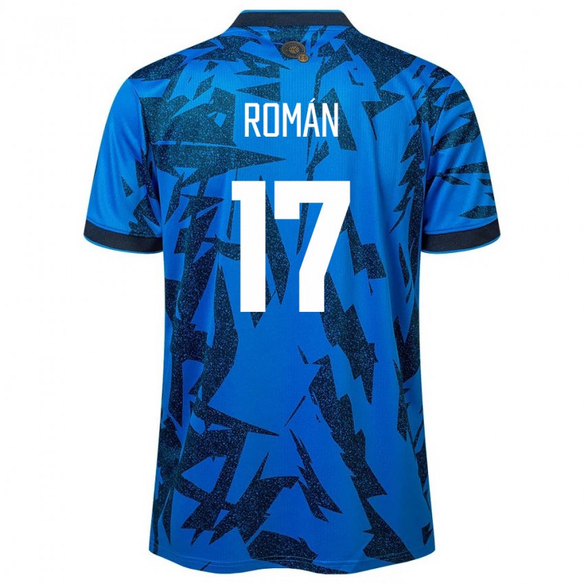 Heren El Salvador Kevin Román #17 Blauw Thuisshirt Thuistenue 24-26 T-Shirt