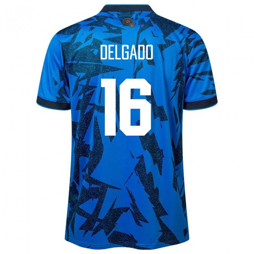 Heren El Salvador Vasthy Delgado #16 Blauw Thuisshirt Thuistenue 24-26 T-Shirt