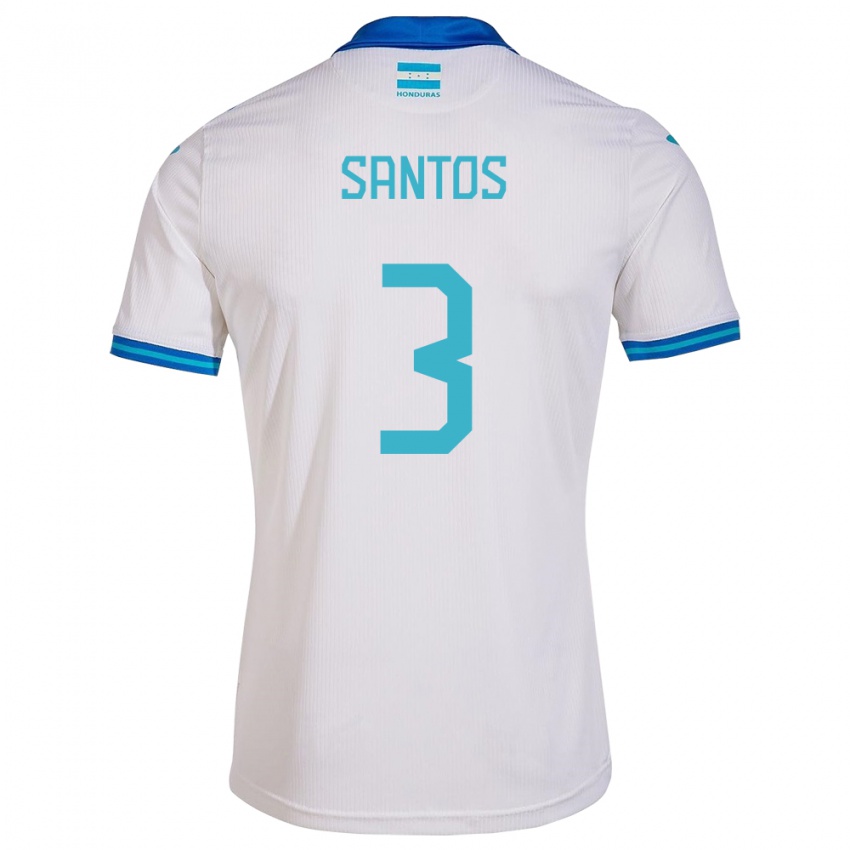 Heren Honduras Marcelo Santos #3 Wit Thuisshirt Thuistenue 24-26 T-Shirt