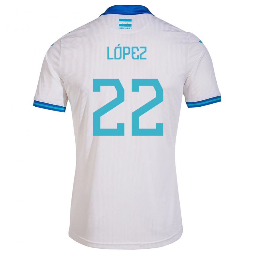 Heren Honduras Luis López #22 Wit Thuisshirt Thuistenue 24-26 T-Shirt