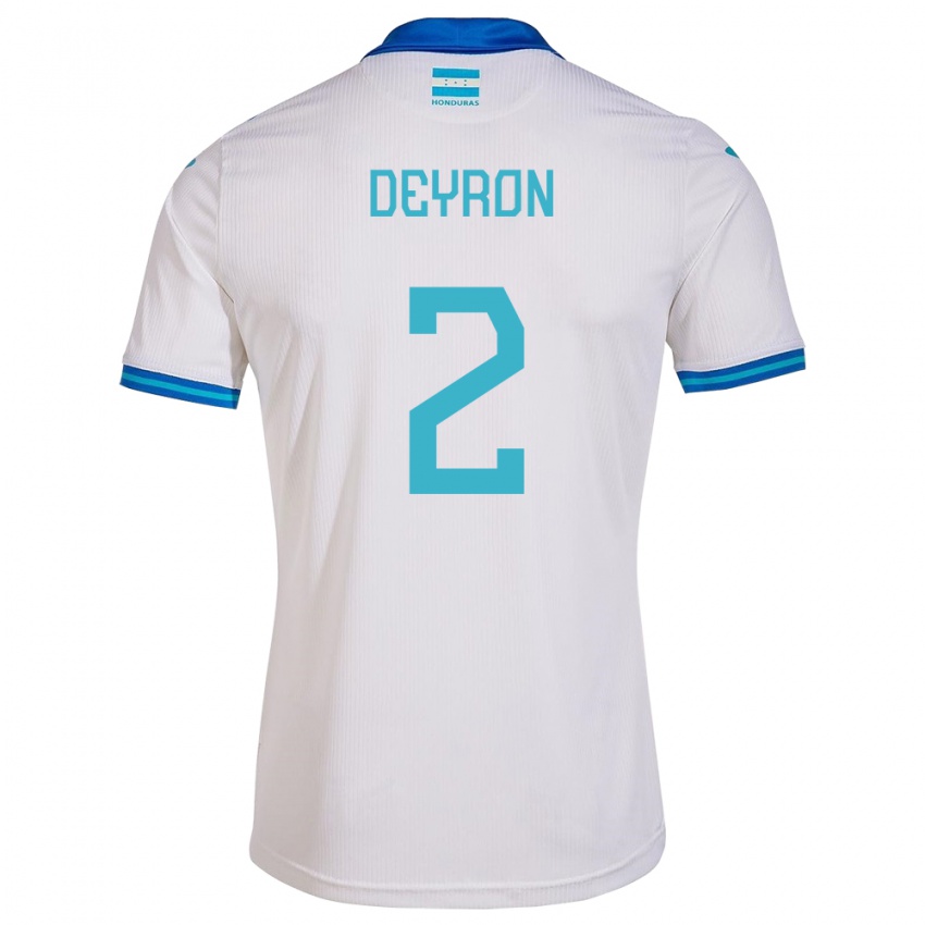 Heren Honduras Deyron Martínez #2 Wit Thuisshirt Thuistenue 24-26 T-Shirt