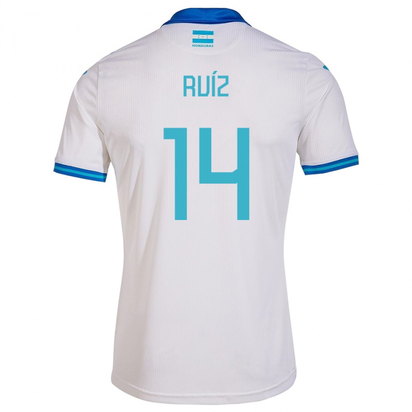 Heren Honduras David Ruíz #14 Wit Thuisshirt Thuistenue 24-26 T-Shirt