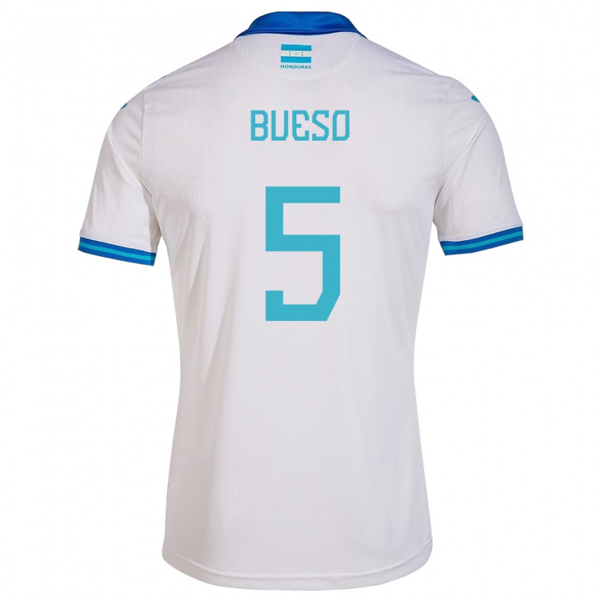 Heren Honduras Jonathan Bueso #5 Wit Thuisshirt Thuistenue 24-26 T-Shirt