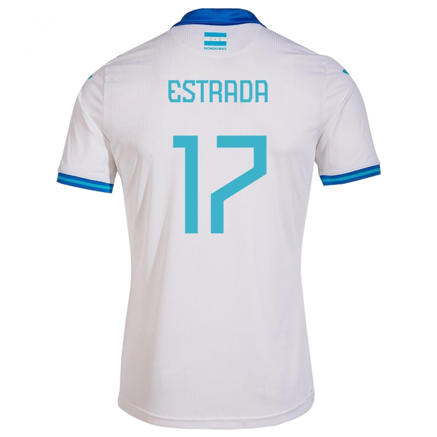 Heren Honduras Saúl Estrada #17 Wit Thuisshirt Thuistenue 24-26 T-Shirt