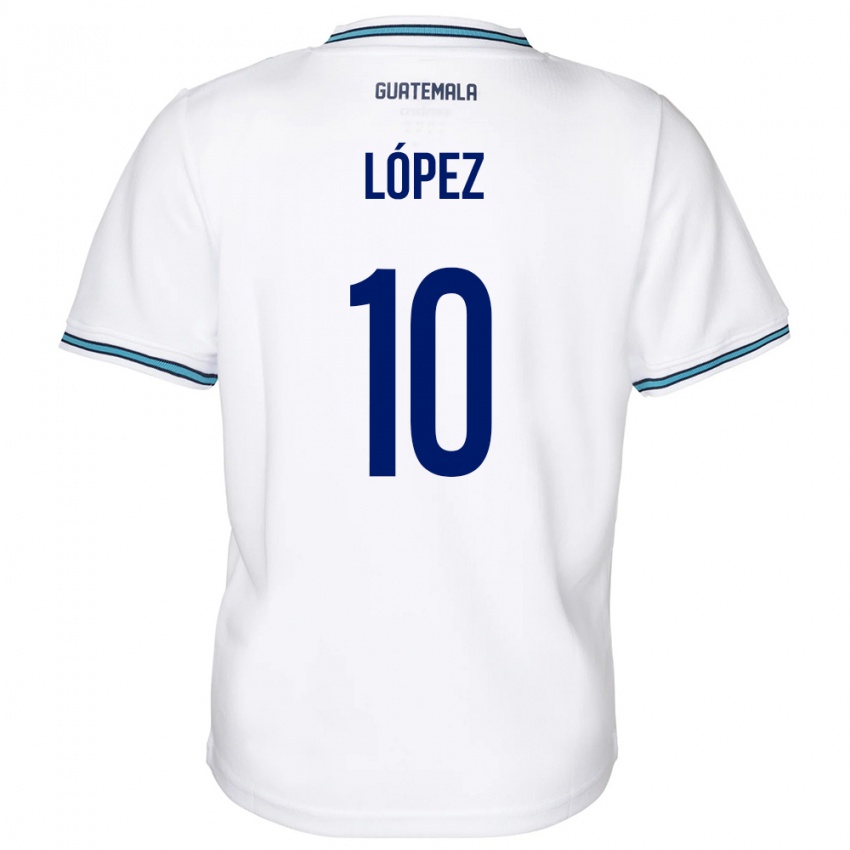 Heren Guatemala Antonio López #10 Wit Thuisshirt Thuistenue 24-26 T-Shirt