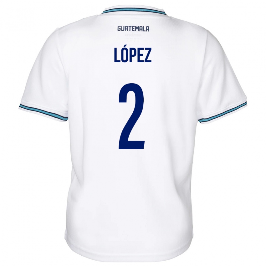 Heren Guatemala Francisco López #2 Wit Thuisshirt Thuistenue 24-26 T-Shirt