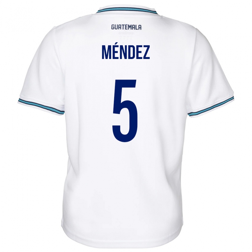 Heren Guatemala Diego Méndez #5 Wit Thuisshirt Thuistenue 24-26 T-Shirt