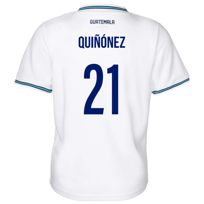 Heren Guatemala Andrea Quiñónez #21 Wit Thuisshirt Thuistenue 24-26 T-Shirt