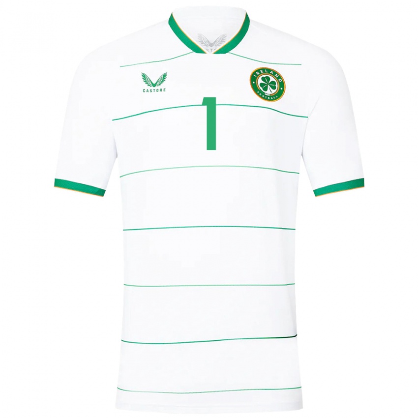 Heren Ierland Naoisha Mcaloon #1 Wit Uitshirt Uittenue 24-26 T-Shirt