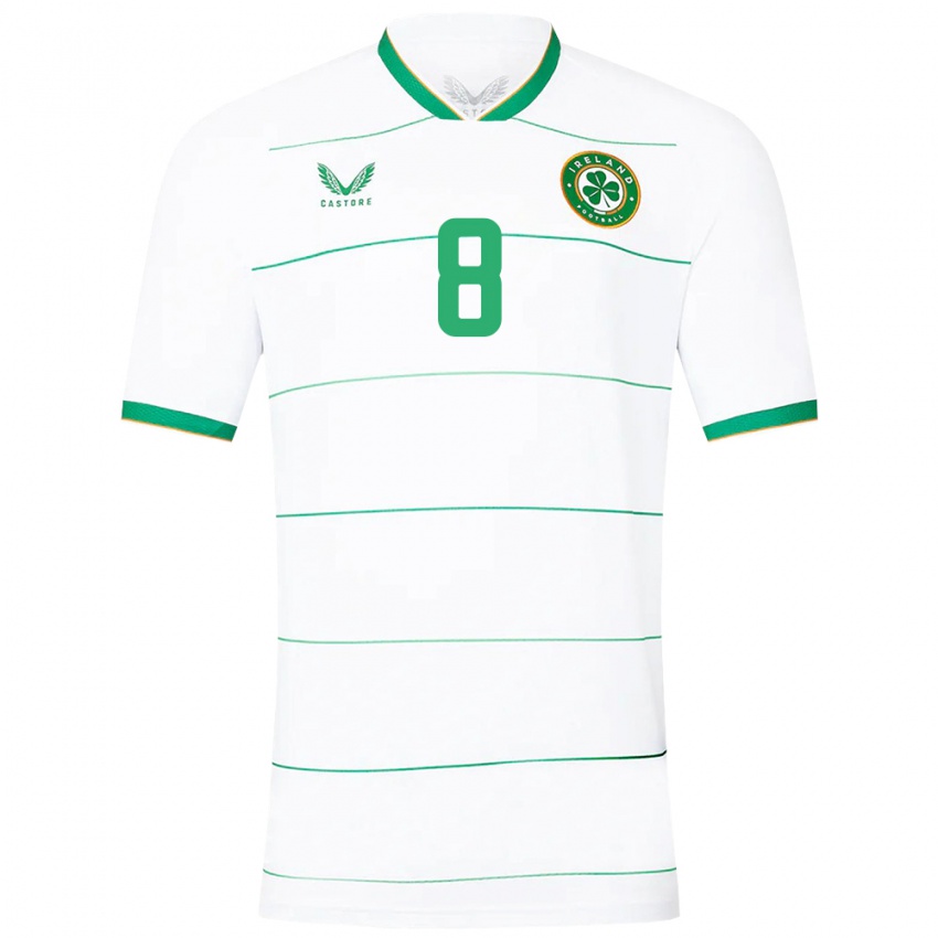 Heren Ierland Killian Phillips #8 Wit Uitshirt Uittenue 24-26 T-Shirt