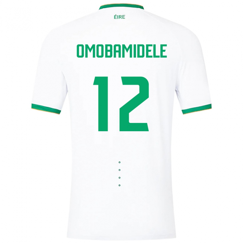 Heren Ierland Andrew Omobamidele #12 Wit Uitshirt Uittenue 24-26 T-Shirt