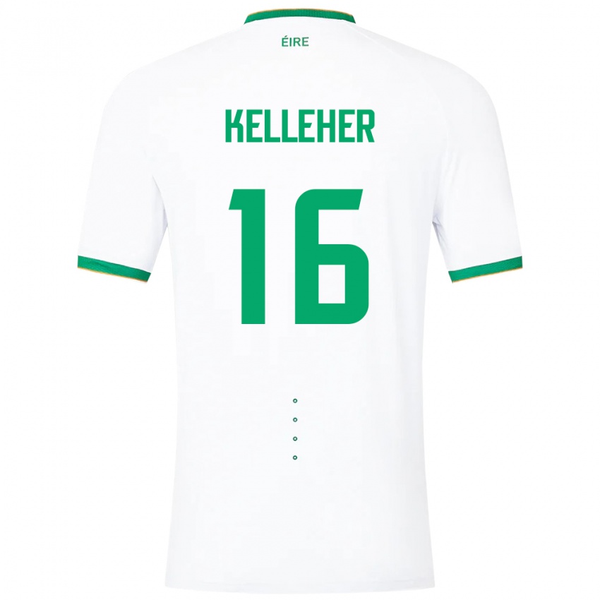 Heren Ierland Caoimhín Kelleher #16 Wit Uitshirt Uittenue 24-26 T-Shirt