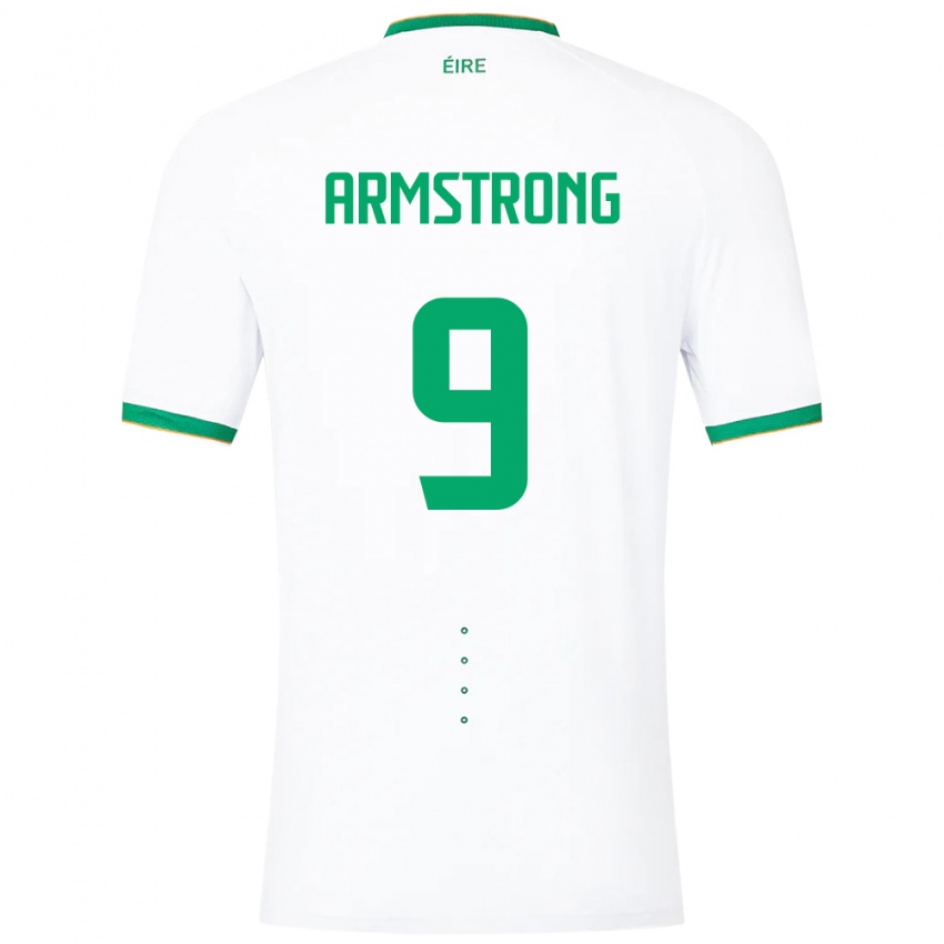 Heren Ierland Sinclair Armstrong #9 Wit Uitshirt Uittenue 24-26 T-Shirt