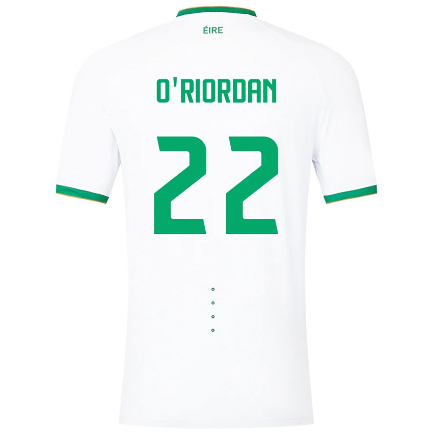 Heren Ierland Connor O'riordan #22 Wit Uitshirt Uittenue 24-26 T-Shirt