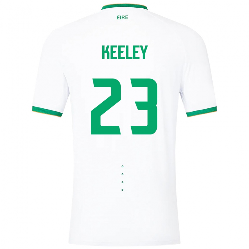 Heren Ierland Josh Keeley #23 Wit Uitshirt Uittenue 24-26 T-Shirt