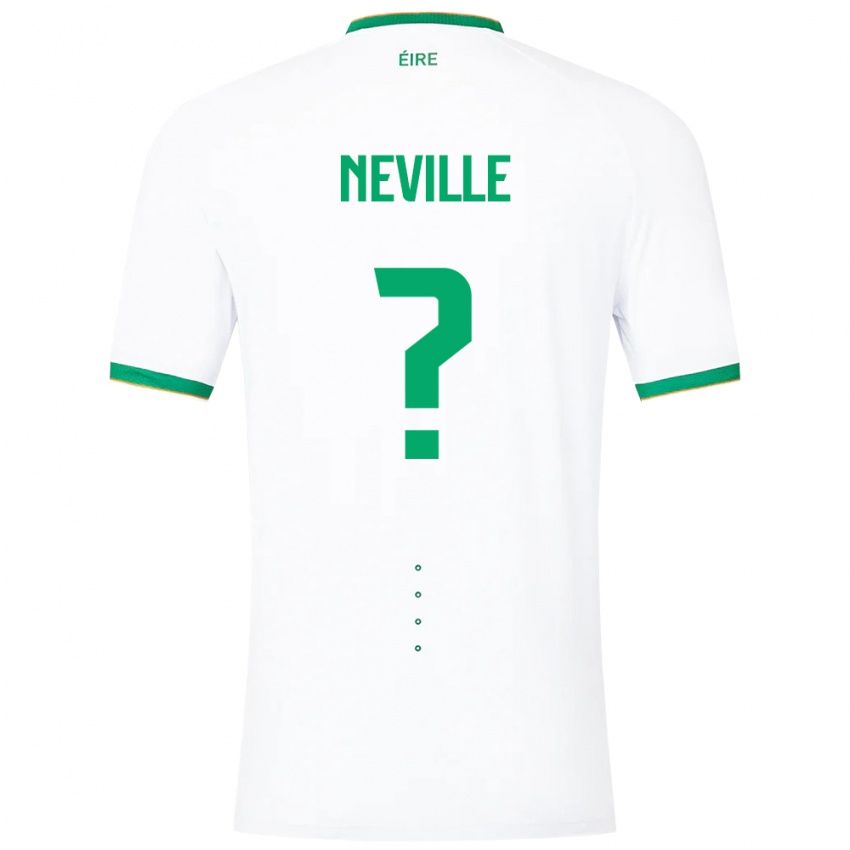 Heren Ierland Harvey Neville #0 Wit Uitshirt Uittenue 24-26 T-Shirt