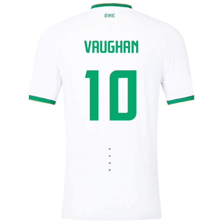 Heren Ierland Harry Vaughan #10 Wit Uitshirt Uittenue 24-26 T-Shirt