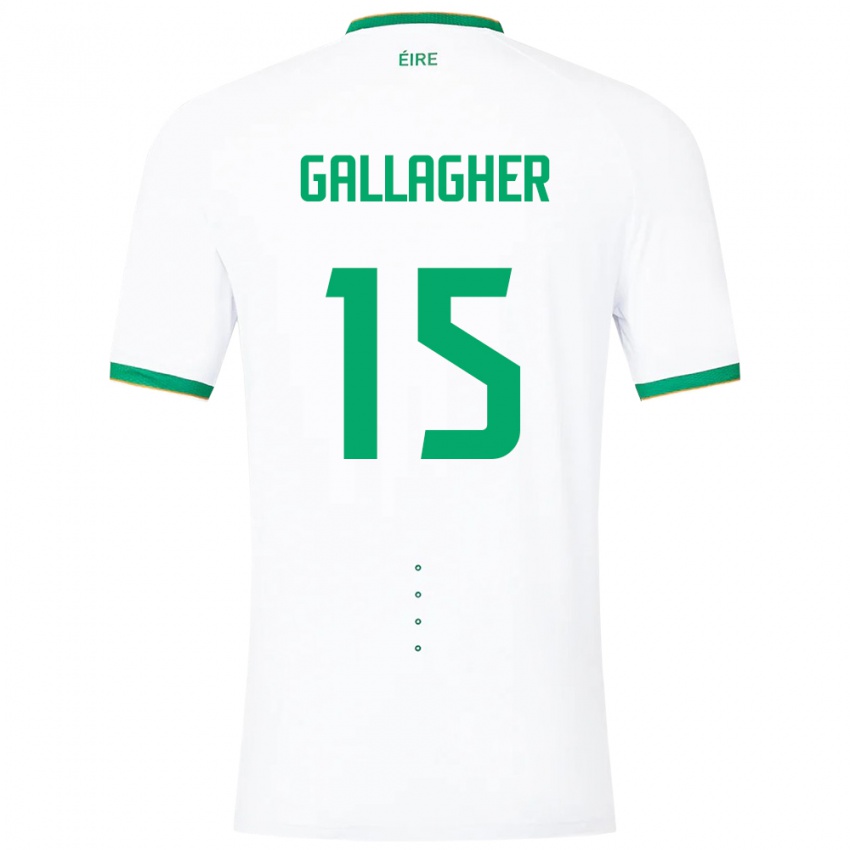 Heren Ierland Oisín Gallagher #15 Wit Uitshirt Uittenue 24-26 T-Shirt