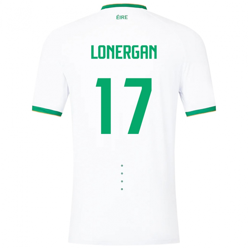 Heren Ierland Tom Lonergan #17 Wit Uitshirt Uittenue 24-26 T-Shirt