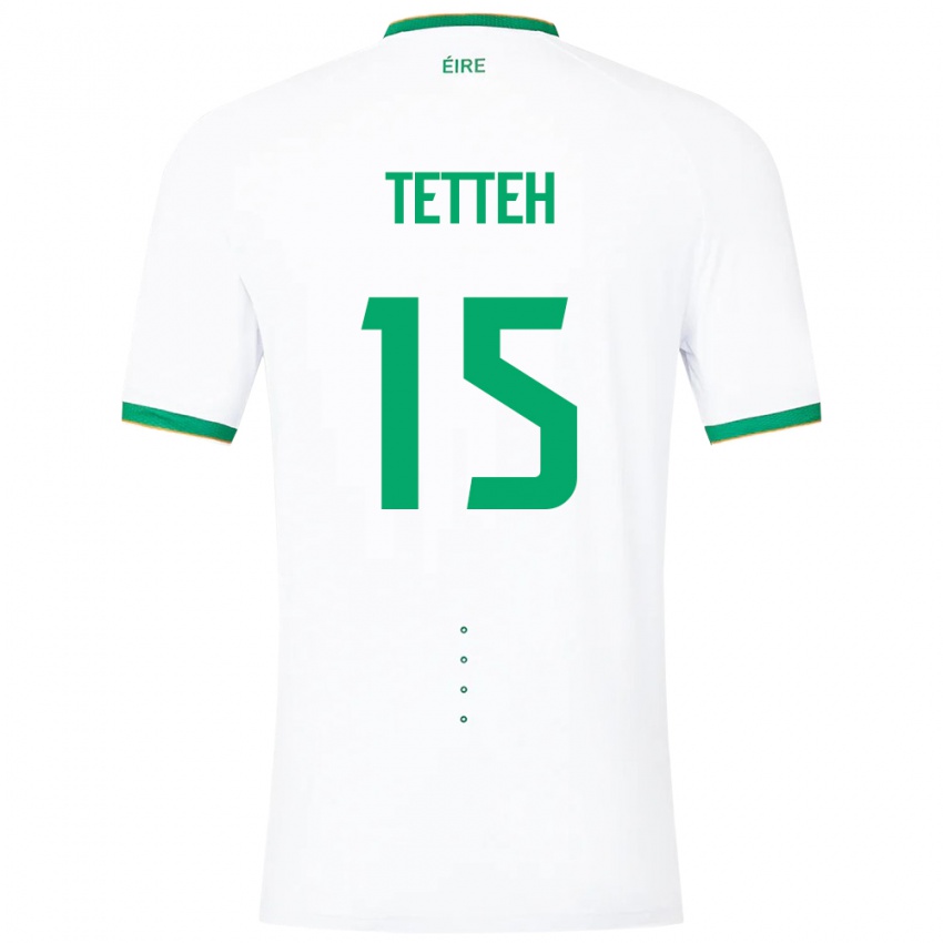 Heren Ierland Gideon Tetteh #15 Wit Uitshirt Uittenue 24-26 T-Shirt