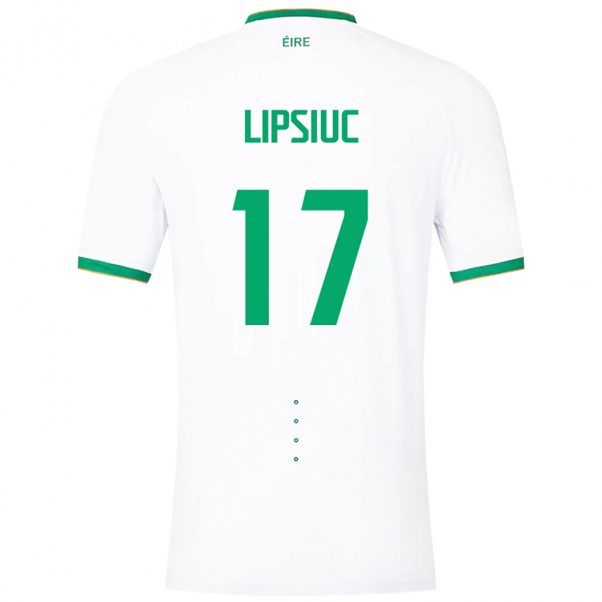 Heren Ierland Darius Lipsiuc #17 Wit Uitshirt Uittenue 24-26 T-Shirt