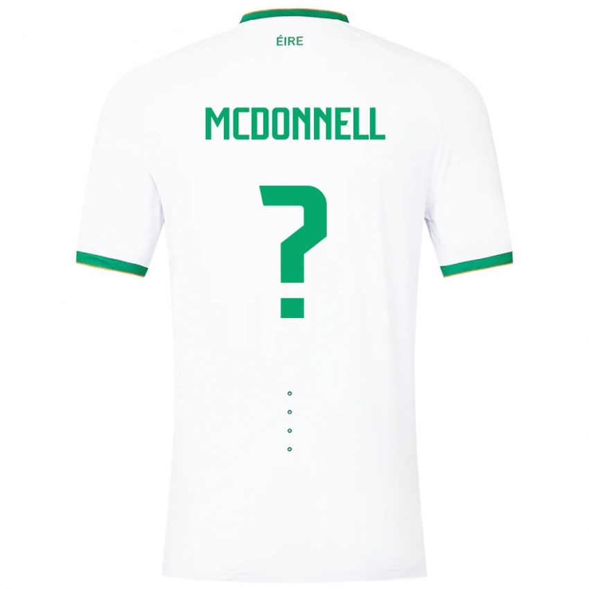 Heren Ierland Grady Mcdonnell #0 Wit Uitshirt Uittenue 24-26 T-Shirt