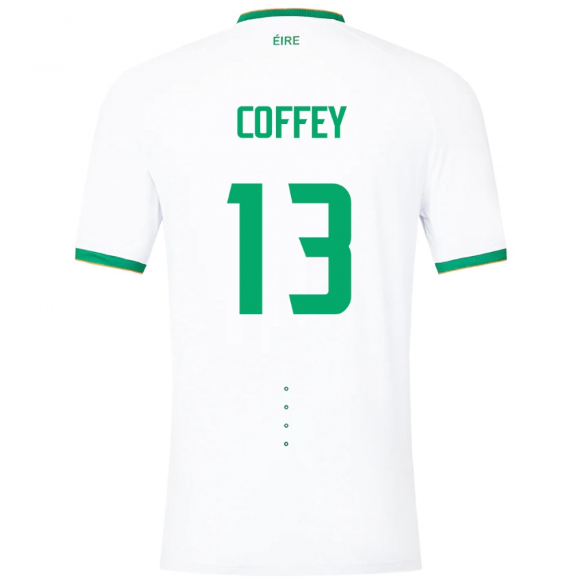 Heren Ierland Fiachra Coffey #13 Wit Uitshirt Uittenue 24-26 T-Shirt