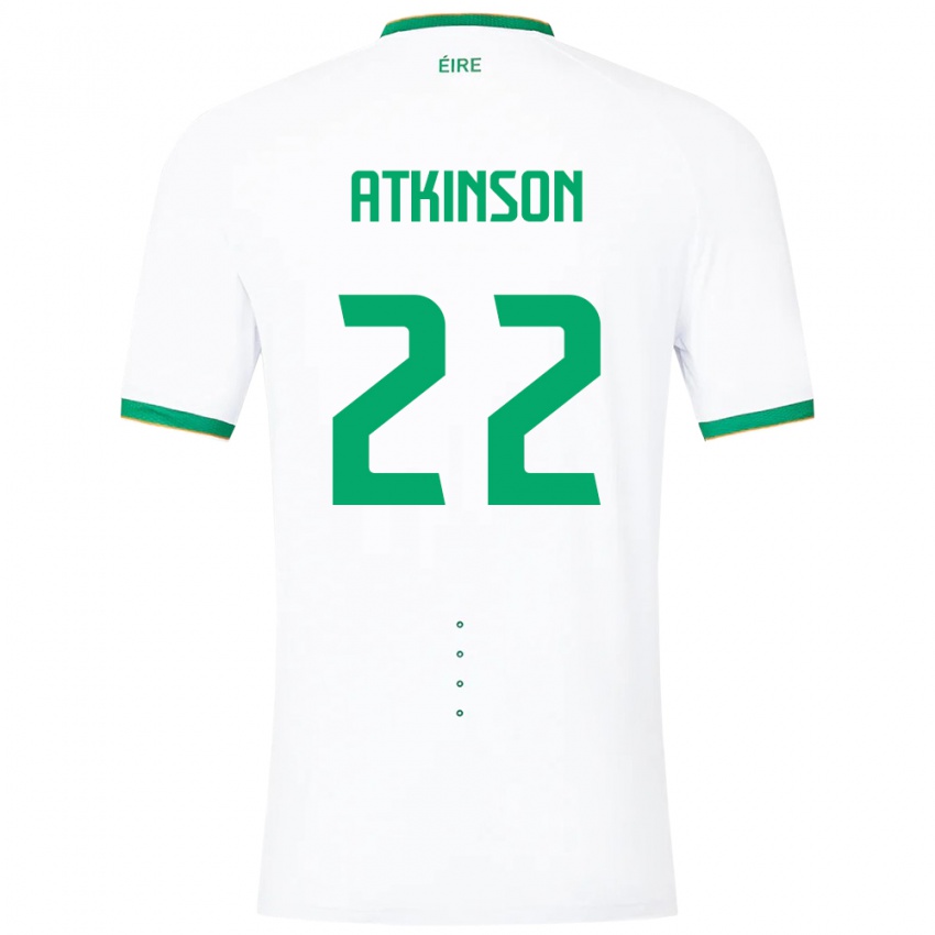 Heren Ierland Isibeal Atkinson #22 Wit Uitshirt Uittenue 24-26 T-Shirt